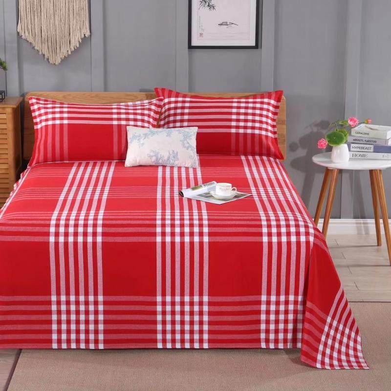 特价包邮老粗布四件套田园简约条纹床单被套枕套格子加厚床上用品