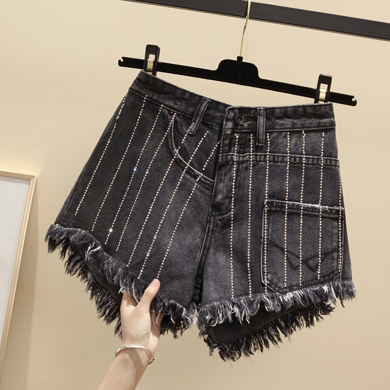 Large Women wear nets new pattern heavy industry Hot stamping Fat sister personality Easy cowboy shorts Versatilein the Women's clothing/Boutique , Large size women  category - from Buy2taobao.com to provide professional Taobao agent buy service