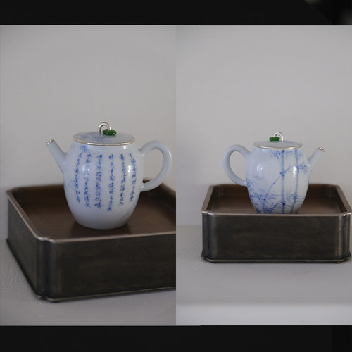 葭元茶集 匠人手作纯银茶针竹节型茶拨茶室空间道具配件16cm