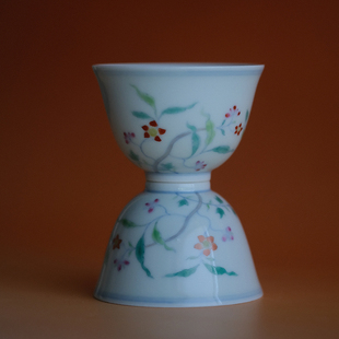 葭元里茶集 斗彩集雅慕古恽南田慕古没骨画小花式若深茶器单杯