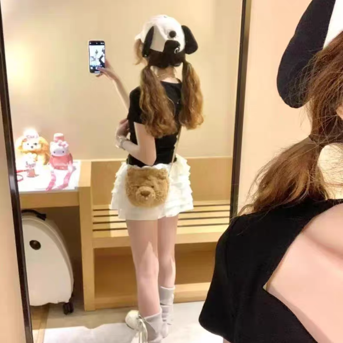 英国巴塞罗熊包包毛绒玩具熊头斜跨包玩偶娃娃公仔送礼物情人女生