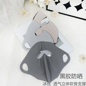 黑胶防晒面罩女春夏透气防紫外线遮阳全脸冰丝口罩无痕脸基尼脸罩