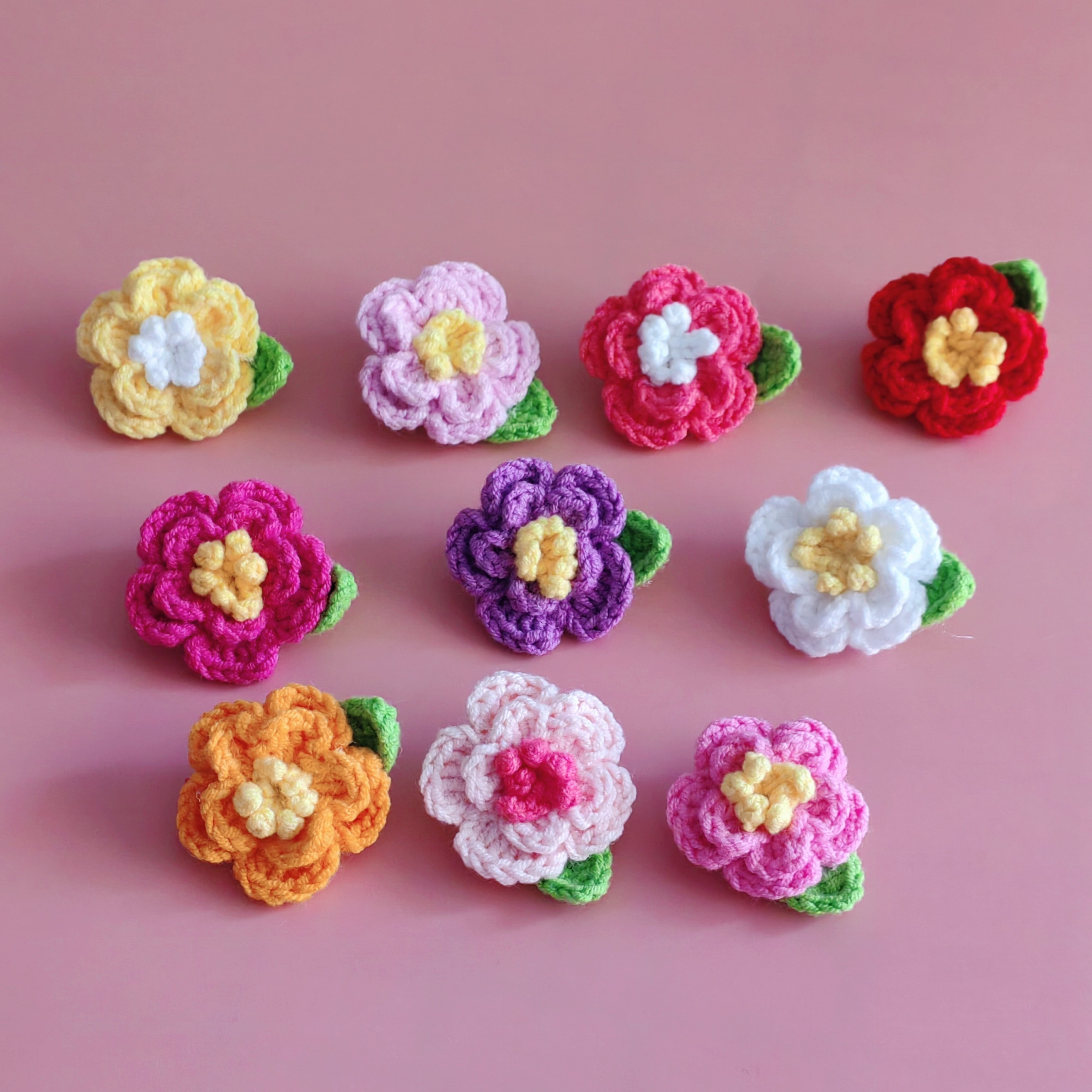 森系甜美复古手工编织山茶花毛线绣花立体花朵别针胸针配饰发夹