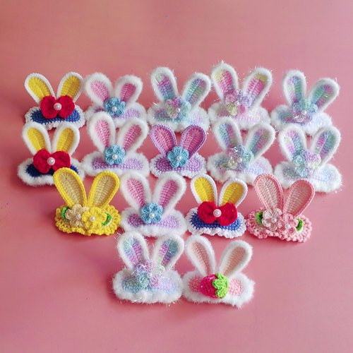 成品星黛露白雪公主发卡胡萝卜兔耳朵发夹手工编织儿童顶边夹草莓