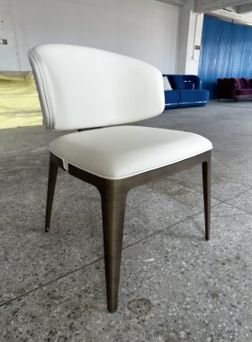 轻奢波纹不锈钢餐椅家用别墅大平层设计师意式餐厅家具高档椅子
