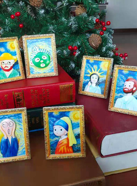 油画可爱的头像搞怪创意画框