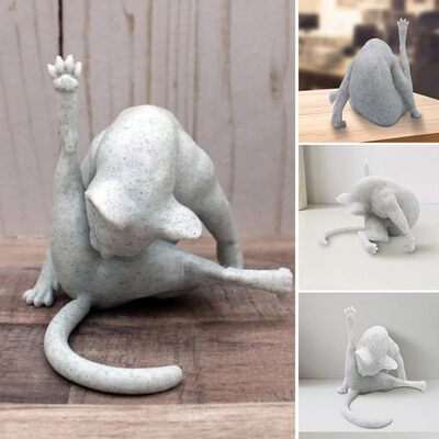 跨境品Funny Cat Figurine Cat Sculptu树脂工艺有趣的猫雕像礼物
