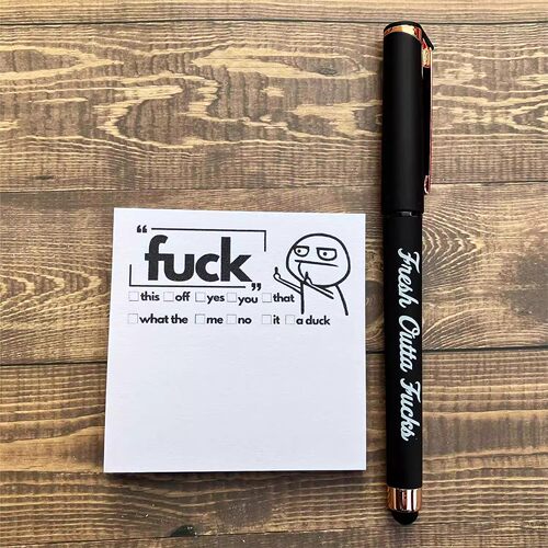 Funny Outta Fucks Pad and Pen创意便利贴笔礼物 新品现货
