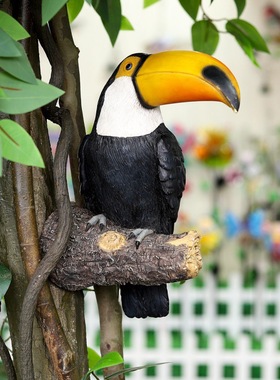 仿真院子小鸟树脂树脂工艺品摆件