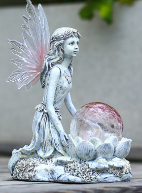 太阳能花仙子树脂工艺品