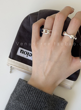 ins韩国博主款重工戒指环简约