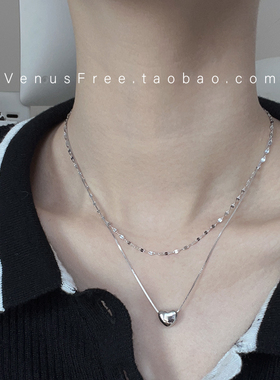 爱心925纯银超闪裸链锁骨链