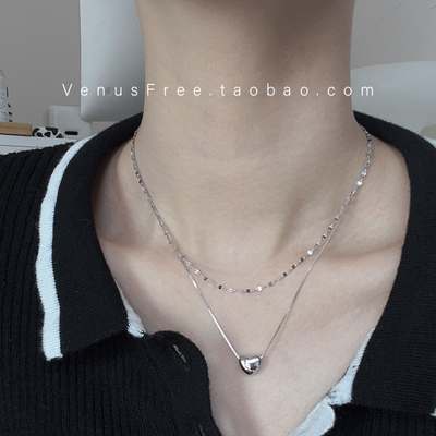 爱心925纯银超闪裸链锁骨链