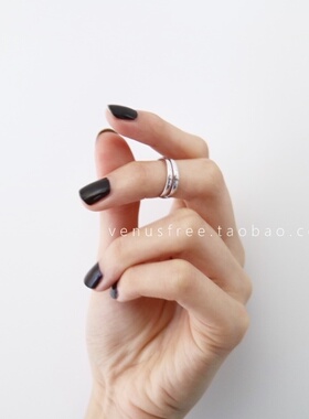 VF定制 925纯银厚实双层尾戒 百搭关节戒 简约 欧美 不掉色 防敏