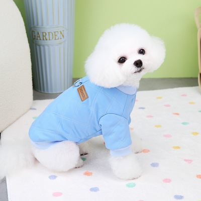 宠物狗棉衣可牵引加厚加绒两脚服