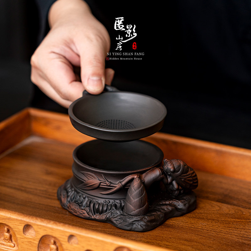紫陶茶漏全陶瓷一体过滤组