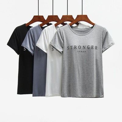 短袖t恤薄款带胸垫莫代尔女上衣