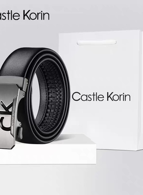 C&K皮带男款真皮潮年轻人自动扣头层牛皮裤带黑色商务牛仔裤男