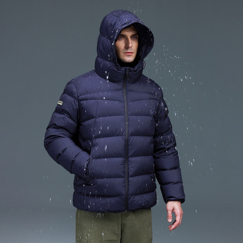 三防面料加厚连帽羽绒服