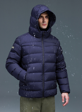 GEOGRAPHICAL NORTH冬季加厚连帽羽绒服休闲百搭户外防风防雨男生