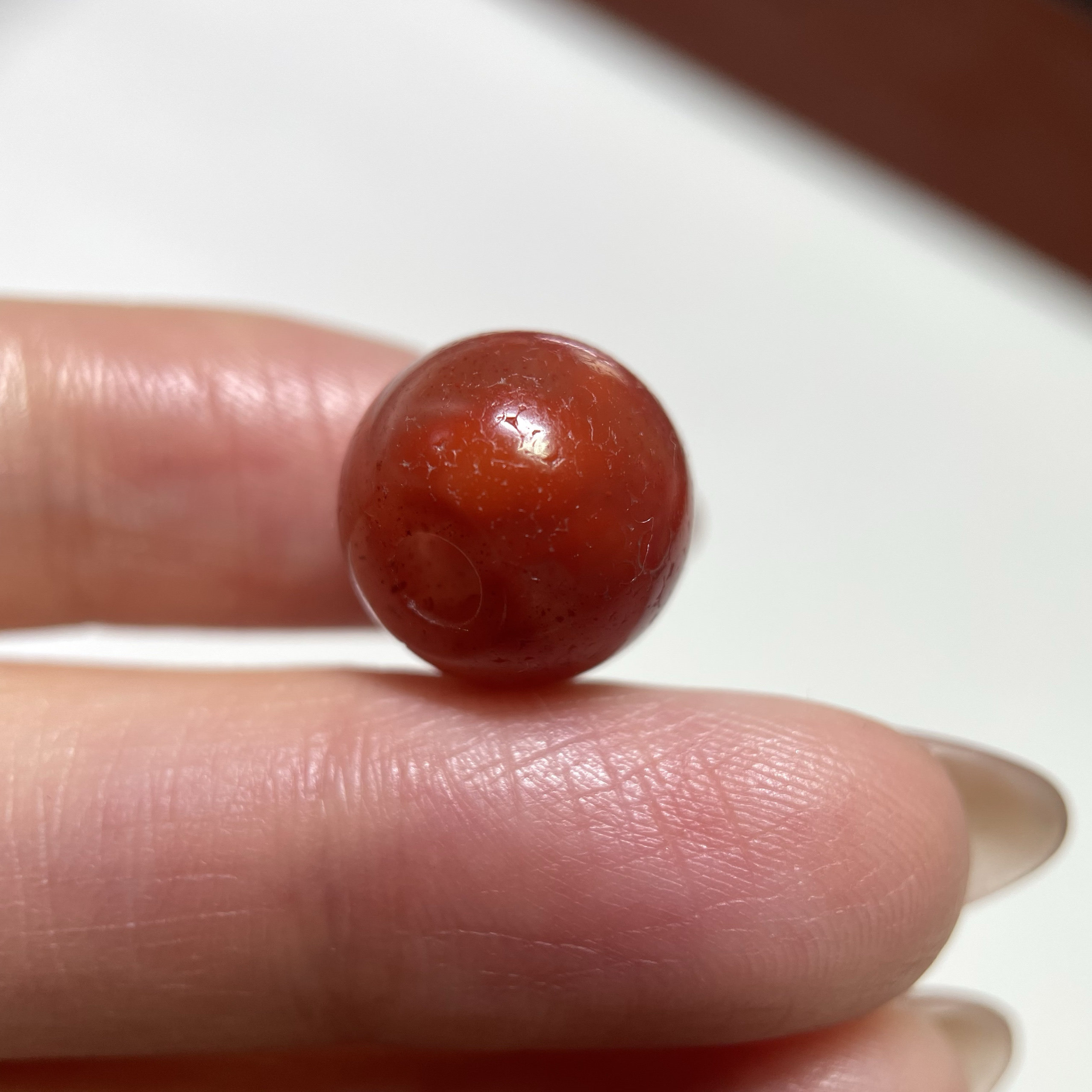 百年满朱砂老南红玛瑙单珠12.8mm 艳丽多宝配珠配饰散珠老珠子496