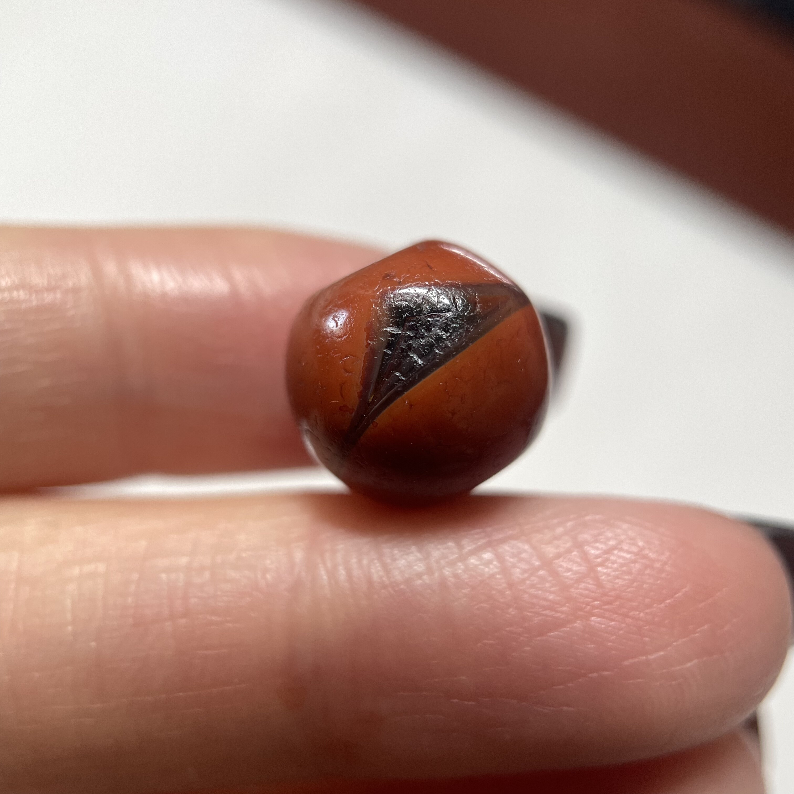 百年带眼睛老红玛瑙单珠12.5mm高油高润多宝diy配珠配饰老珠子828
