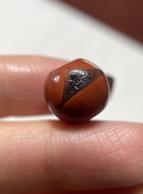 百年带眼睛老红玛瑙单珠12.5mm高油高润多宝diy配珠配饰老珠子828
