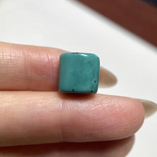 藏传高瓷绿松石小勒子板珠10.4mm 油润光气漂亮配珠配饰散珠 1375