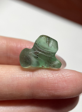 老萤石小动物背云17mm 星月紫檀佛珠念珠卡子diy配饰配珠老珠 401