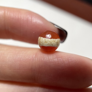 西亚百年镶蚀红白一线药师玛瑙珠8mm 手串手链diy配珠圆珠 907