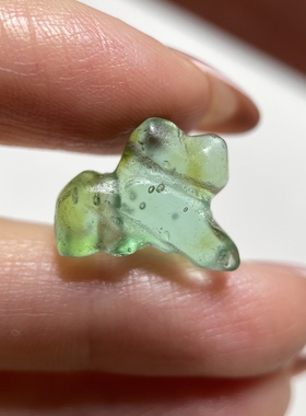 老萤石小动物背云16mm 星月紫檀佛珠念珠卡子diy配饰配珠老珠 277