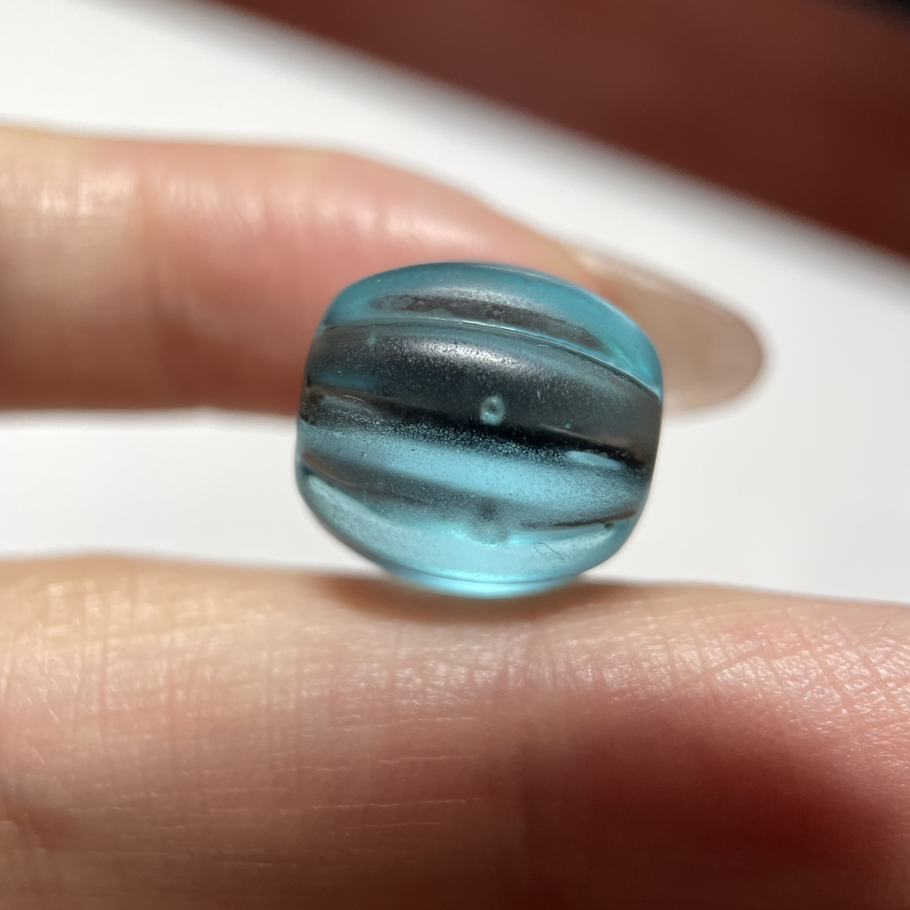 海蓝糖果色老琉璃瓜珠13.5mm 念珠手串串珠配珠配饰老珠单珠 1751