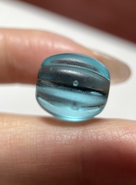海蓝糖果色老琉璃瓜珠13.5mm 念珠手串串珠配珠配饰老珠单珠 1751