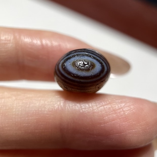 百年缠丝满风化带眼睛老药师玛瑙单珠12.8mm念珠手串配珠配饰1603