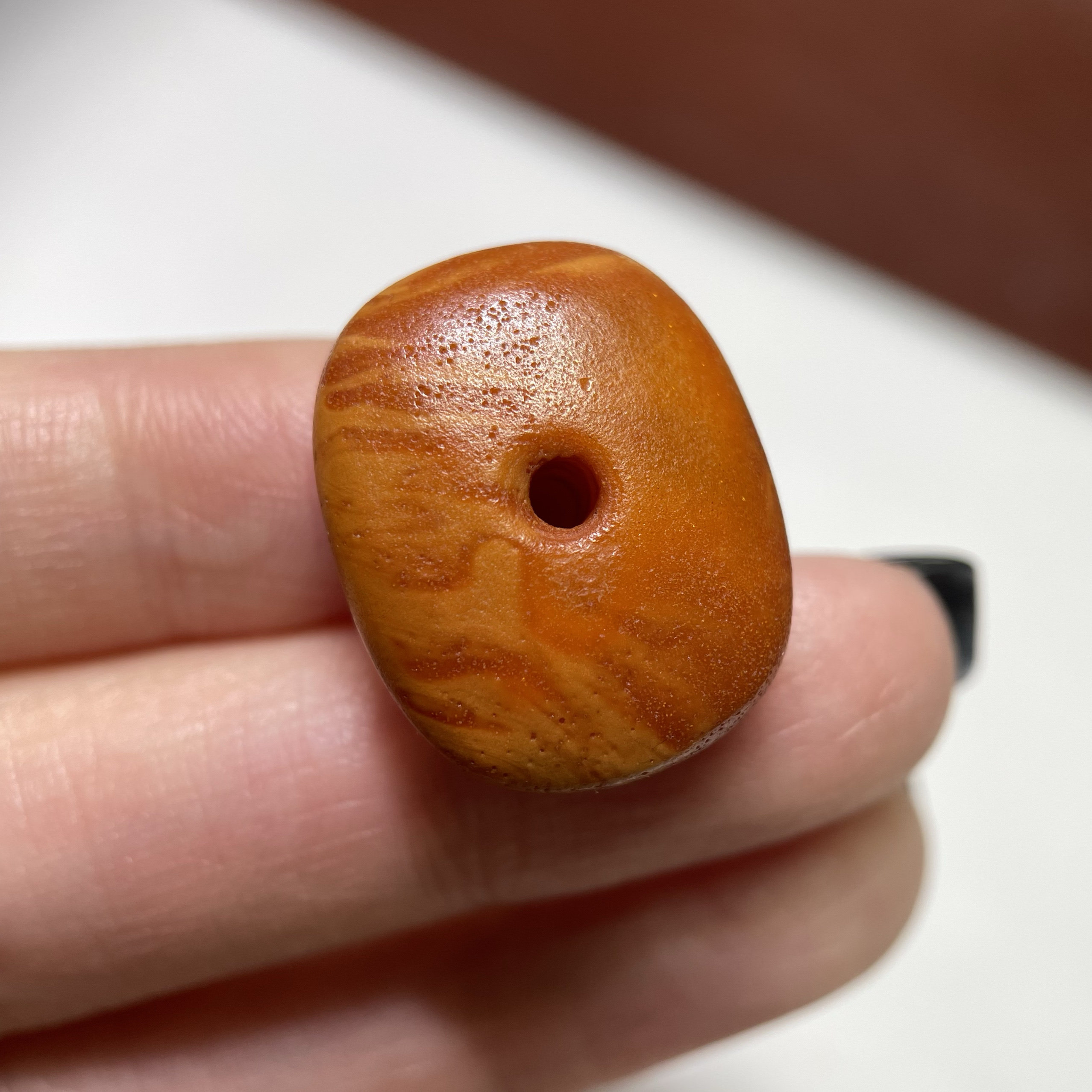 藏传百年老蜜蜡花蜡珠子20mm 蜡饼藏蜡吊坠锁骨链diy顶珠主珠 192