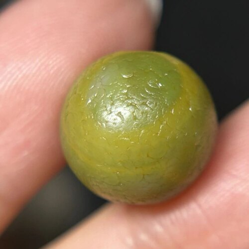 百年苹果绿老玛瑙圆珠14mm念珠星月紫檀金刚配珠配饰单珠老珠2109
