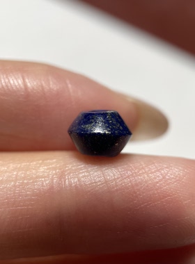 百年老青金石飞碟珠8.2mm 星月紫檀念珠手串diy老珠配珠配饰 1889