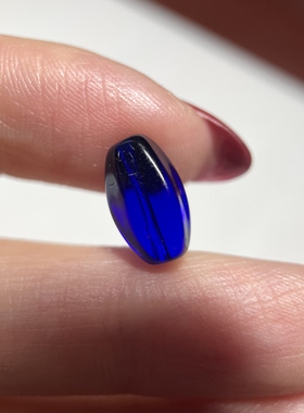 糖果色系润透宝石蓝老琉璃多棱瓜珠小勒子11.4mm 配珠配饰diy2177