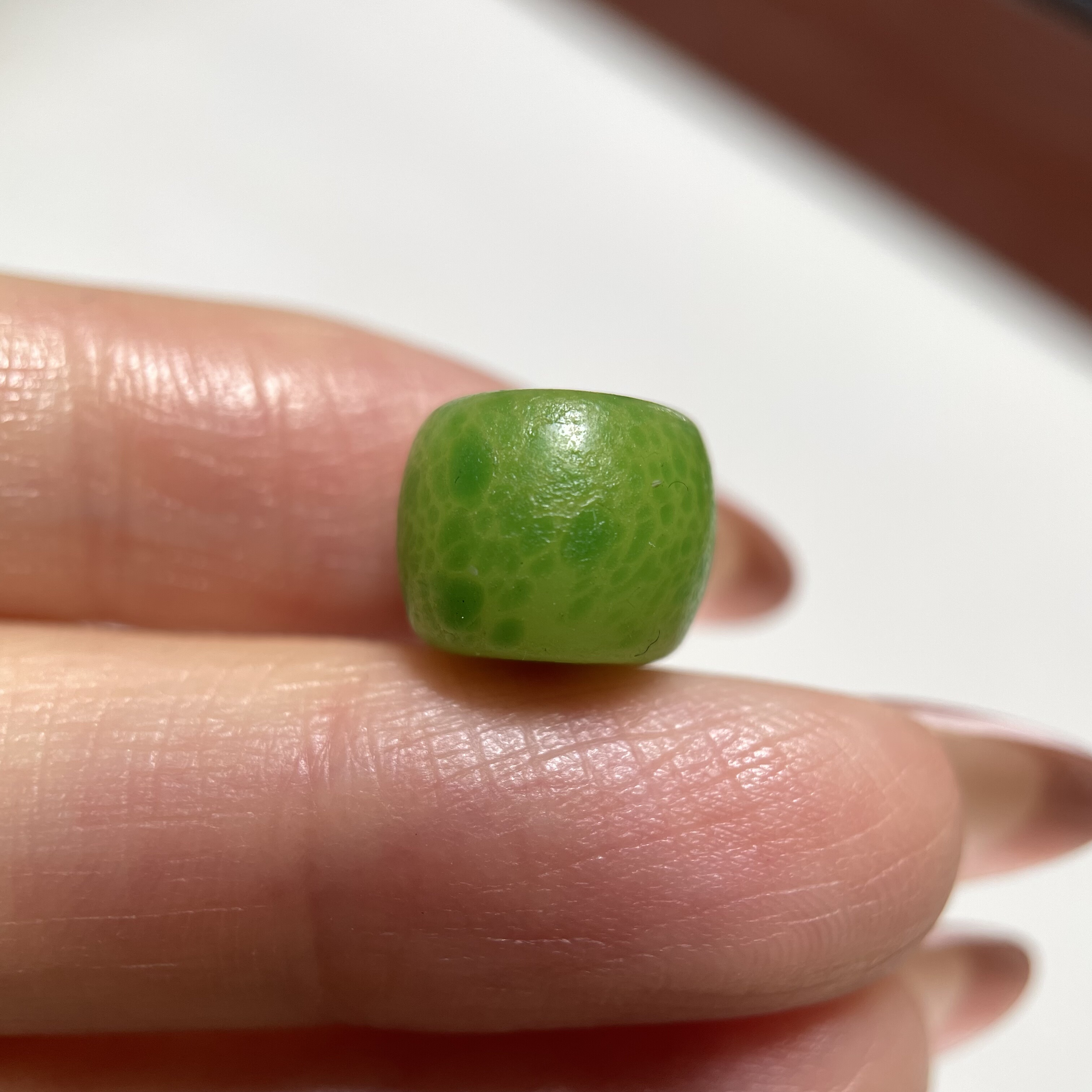 老青蛙皮点翠绿琉璃桶珠11mm 多宝配珠配饰散珠配件文玩饰品 1156