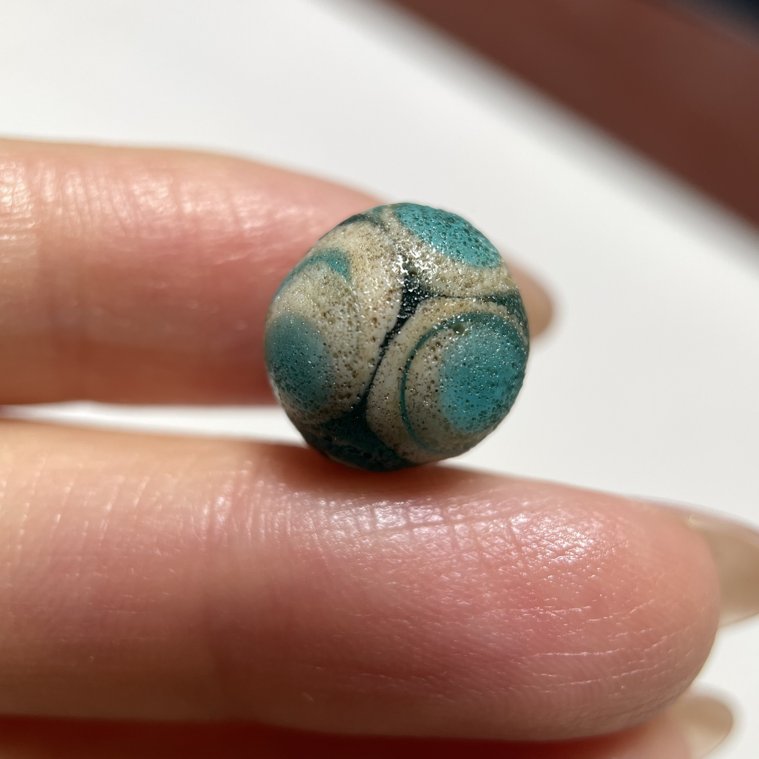 西亚高古蜻蜓眼老琉璃11mm 念珠多宝配珠配饰对珠diy配饰老珠1057