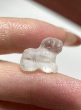 老白水晶小动物背云13.2mm 星月紫檀念珠卡子diy配饰配珠老珠1098