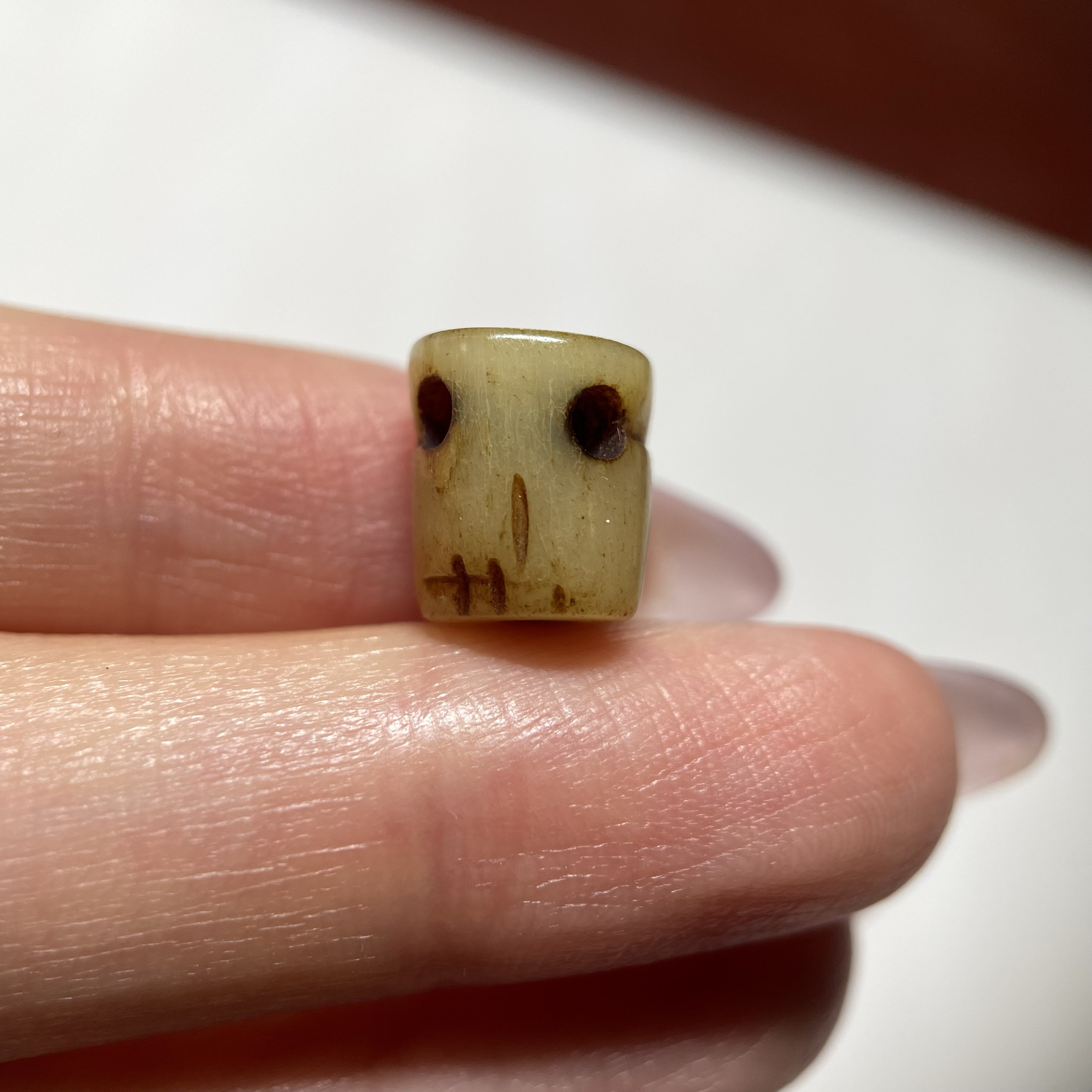 藏传老灵骨牦牛骨尸陀林主阿呆9mm 手串手链星月紫檀diy配珠 237