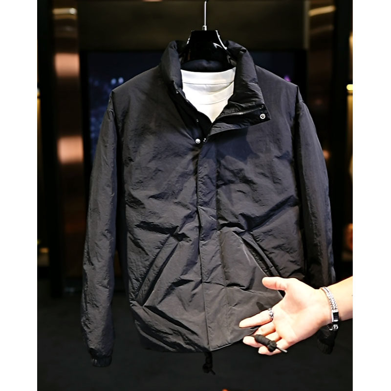 羽绒服男士2025纯色冬季新款保暖宽松立领鸭绒潮流外套韩版上衣潮