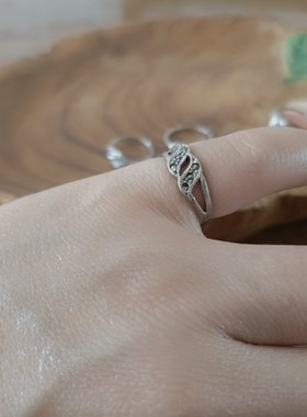 谜篱精品925纯银戒指尾戒