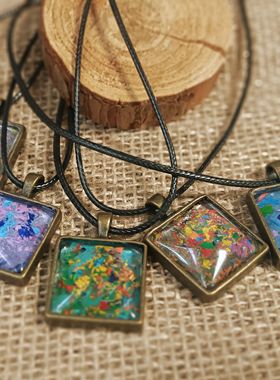 谜篱原创小众特色设计森系复古水果硬糖方糖项链掉坠