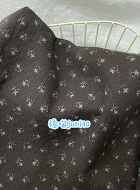 橘喵jumiao秋冬深灰色田园碎花家居布艺桌布全棉连衣裙文艺花棉布