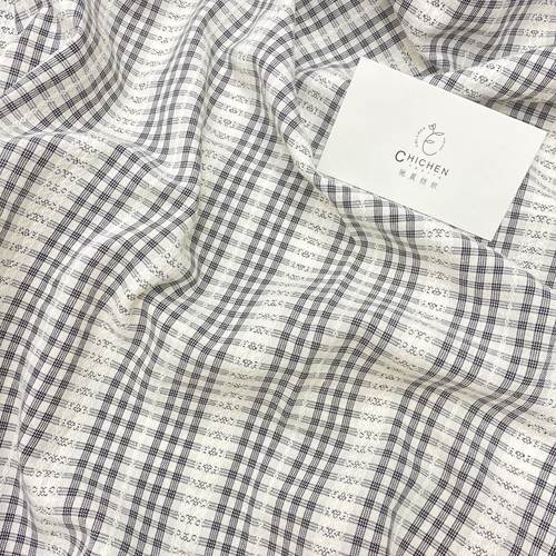 橘喵jumiao韩系温柔提花格子面料连衣裙面料童装女装手工DIY布料