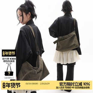 简着25AW新品 原创 苔藓绿穆肯斯大容量皮带托特包单肩斜挎hobo包