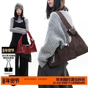 简着 /原创 五色小号盖斯特铆钉可拆卸刘海通勤2用单肩腋下斜挎包