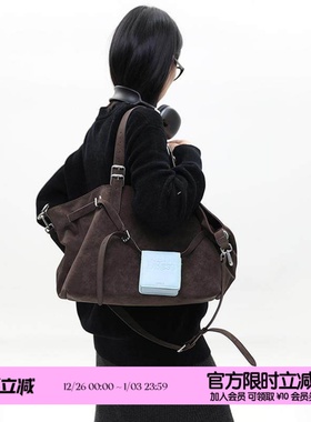 简着 /原创 麂皮棕·加利尼尼多形态通勤托特包 大容量单肩斜挎包